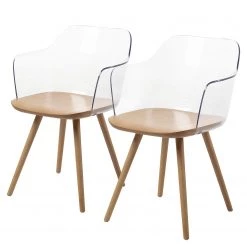 Norrwood Chaises Ă accoudoirs Krem (lot de 2) - Translucide