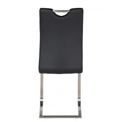 Fredriks Chaises cantilever Ratos (lot de 2) - Imitation cuir / Acier inoxydable - Noir -Chaises Soldes 2022 1000169678 220404 032 DETAILS P000000001000169678