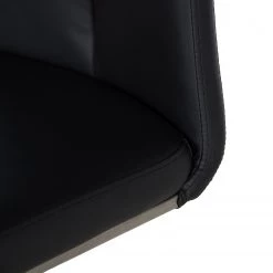 Fredriks Chaises cantilever Ratos (lot de 2) - Imitation cuir / Acier inoxydable - Noir -Chaises Soldes 2022 1000169678 220404 037 DETAILS P000000001000169678