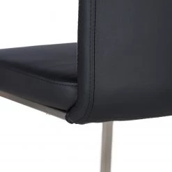 Fredriks Chaises cantilever Ratos (lot de 2) - Imitation cuir / Acier inoxydable - Noir -Chaises Soldes 2022 1000169678 220404 040 DETAILS P000000001000169678
