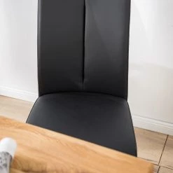 Fredriks Chaises cantilever Ratos (lot de 2) - Imitation cuir / Acier inoxydable - Noir -Chaises Soldes 2022 1000169678 220819 035 DETAILS P000000001000169678