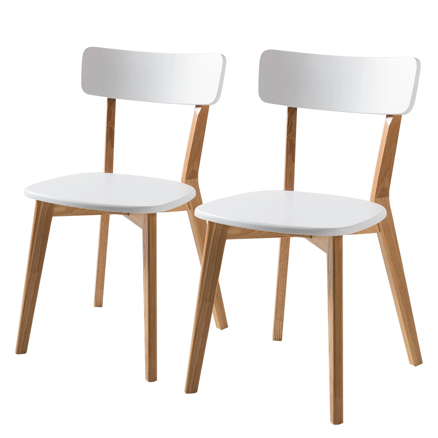 Mørteens Chaises Rob (lot de 2) - Partiellement en frêne massif - Blanc / Frêne 3 Mørteens Chaises Rob (lot de 2) - Partiellement en frêne massif - Blanc / Frêne