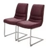 Loftscape Chaises cantilever Agestina (lot de 2) - Tissu / Acier inoxydable - Bordeaux -Chaises Soldes 2022 1000170695 190503 12170100009 IMAGE P000000001000170695