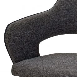 Loftscape Chaises à accoudoirs Savega (lot de 2) - Tissu / Acier inoxydable - Anthracite - Gris foncé -Chaises Soldes 2022 1000170698 190503 12170100021 GALLERYIMAGES P000000001000170698