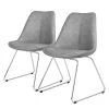 Tenzo Chaises Gina VI (lot de 2) - Imitation cuir / Métal - Gris / Chrome -Chaises Soldes 2022 1000175505 190614 06463600006 IMAGE P000000001000175505
