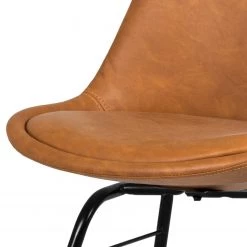 Tenzo Chaises Gina VII (lot de 2) - Imitation cuir / Métal - Cognac vintage / Noir -Chaises Soldes 2022 1000175515 190614 06463800041 GALLERYIMAGES P000000001000175515