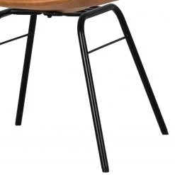 Tenzo Chaises Gina VII (lot de 2) - Imitation cuir / Métal - Cognac vintage / Noir -Chaises Soldes 2022 1000175515 190614 06463800042 GALLERYIMAGES P000000001000175515