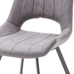 Loftscape Chaises Gingin (lot de 2) - Microfibre / Métal - Anthracite / Chrome - Gris clair -Chaises Soldes 2022 1000176433 190701 15483500029 GALLERYIMAGES P000000001000176433