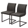 Ars manufacti Chaises cantilever Finga I (lot de 2) - Cuir synthétique Kasai: Gris - Noir -Chaises Soldes 2022 1000176437 201021 10342900111 IMAGE P000000001000176437