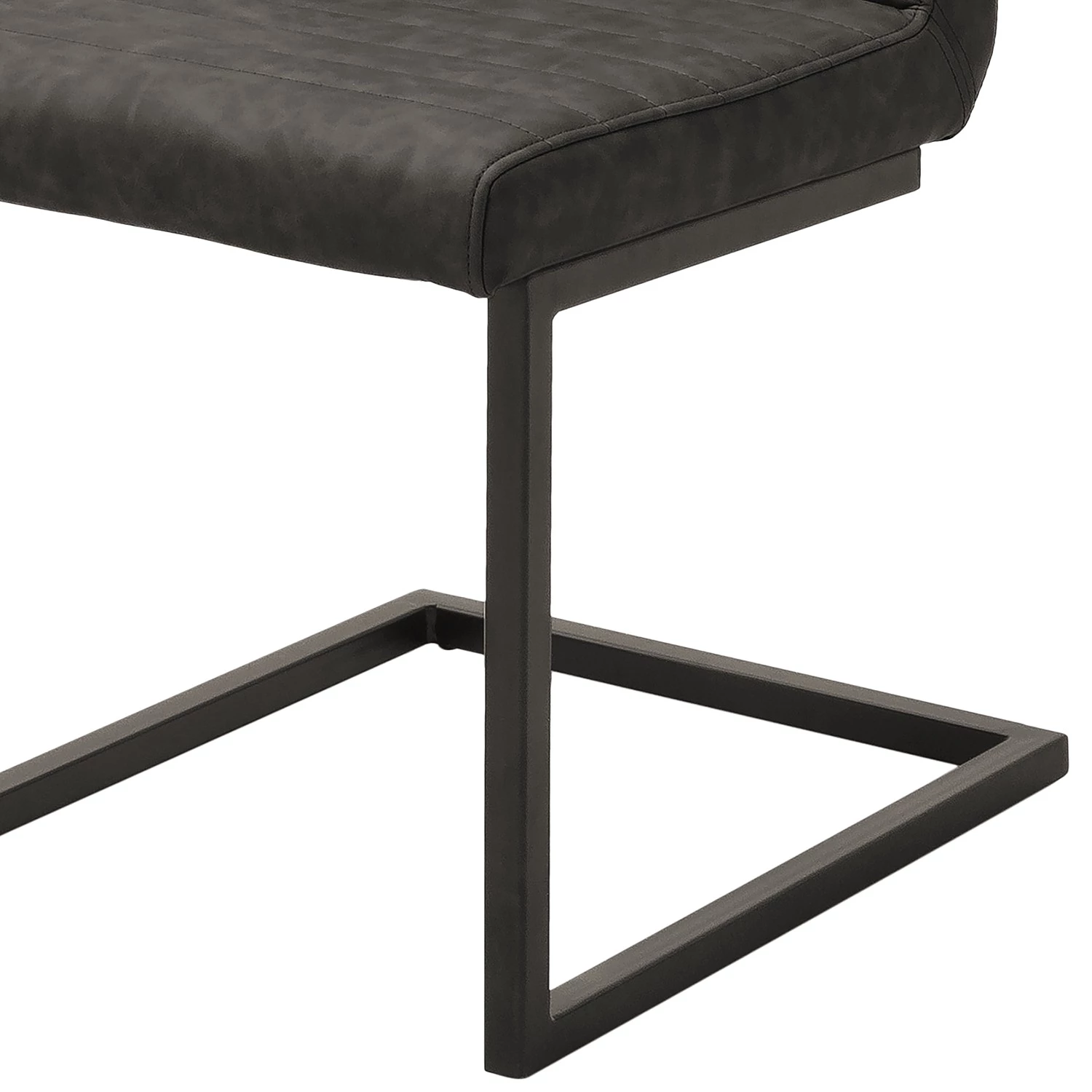 Ars manufacti Chaises cantilever Finga I (lot de 2) - Cuir synthétique Kasai: Gris - Noir 9 Ars manufacti Chaises cantilever Finga I (lot de 2) - Cuir synthétique Kasai: Gris - Noir – Image 7
