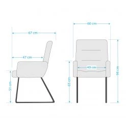 Red Living Chaise à accoudoirs Parks - Marron vintage -Chaises Soldes 2022 1000176445 210302 08273400033 SKETCH DETAILS P000000001000176445 sketch
