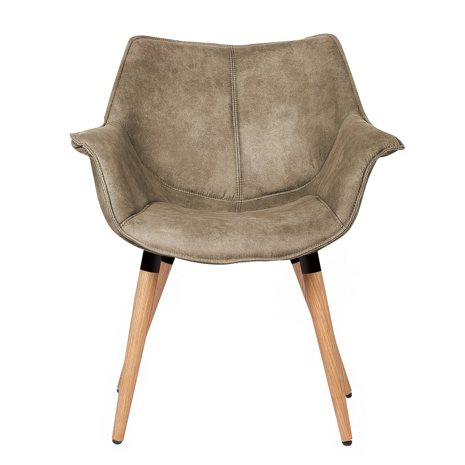 Ars manufacti Chaise à accoudoirs Kantii I - Microfibre / Chêne massif - Gris silex vintage - 1 chaise 6 Ars manufacti Chaise à accoudoirs Kantii I - Microfibre / Chêne massif - Gris silex vintage - 1 chaise – Image 4