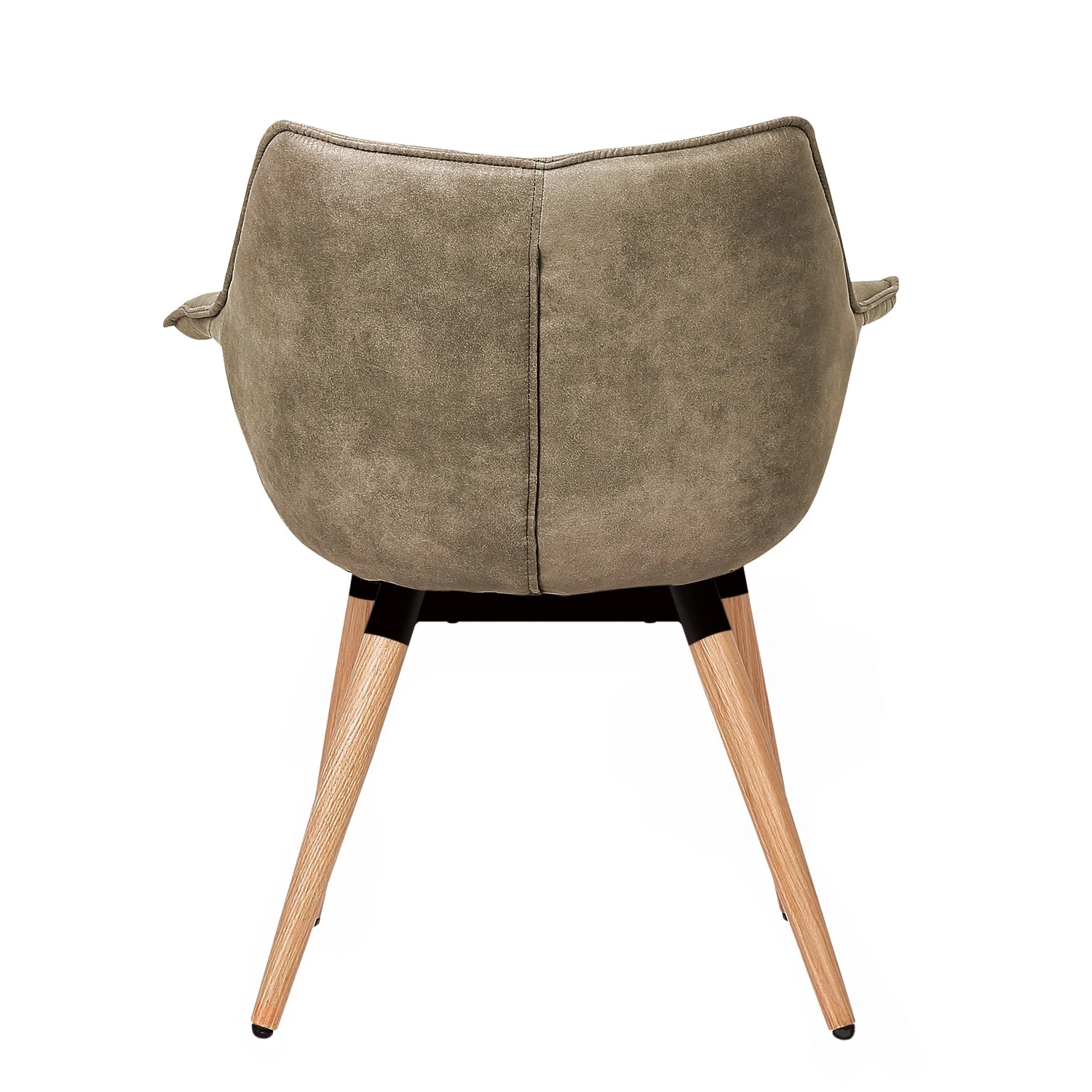 Ars manufacti Chaise à accoudoirs Kantii I - Microfibre / Chêne massif - Gris silex vintage - 1 chaise 8 Ars manufacti Chaise à accoudoirs Kantii I - Microfibre / Chêne massif - Gris silex vintage - 1 chaise – Image 6