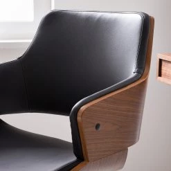 Studio Copenhagen Chaise de bureau Elzito - Imitation cuir / Acier - Noir / Chrome -Chaises Soldes 2022 1000176721 190614 12071600104 GALLERYIMAGES P000000001000176721