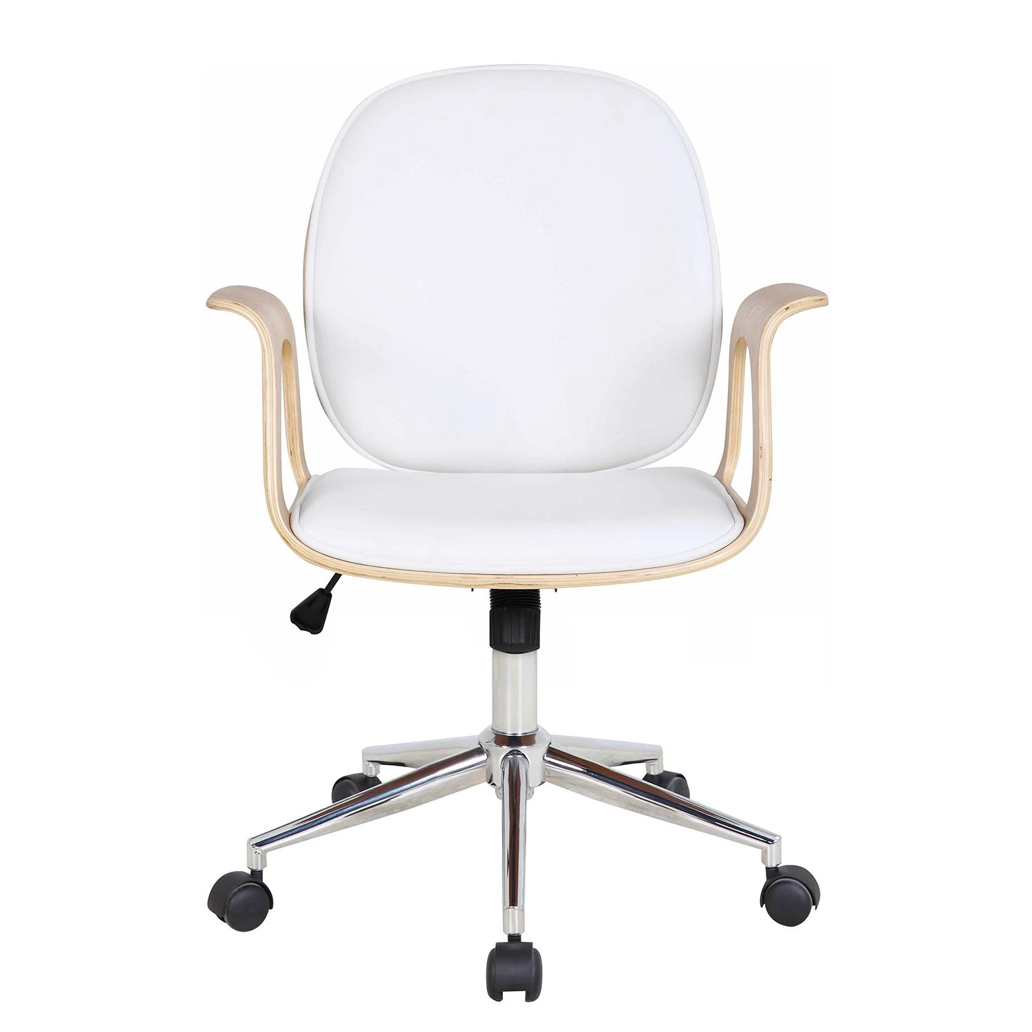 Mørteens Chaise de bureau pivotante Kinnula - Imitation cuir - Frêne / Blanc 6 Mørteens Chaise de bureau pivotante Kinnula - Imitation cuir - Frêne / Blanc – Image 4