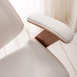 Fredriks Chaise de bureau pivotante Viiki - Imitation cuir / Acier inoxydable - Blanc / Noyer -Chaises Soldes 2022 1000176727 210212 13382900010 DETAILS P000000001000176727