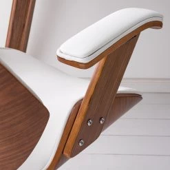 Fredriks Chaise de bureau pivotante Viiki - Imitation cuir / Acier inoxydable - Blanc / Noyer -Chaises Soldes 2022 1000176727 210212 13383000014 DETAILS P000000001000176727