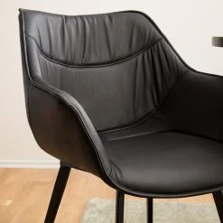 Studio Copenhagen Chaise de salle à manger Balimo - Cuir véritable / Métal - Noir -Chaises Soldes 2022 1000176738 200615 06104500003 DETAILS P000000001000176738