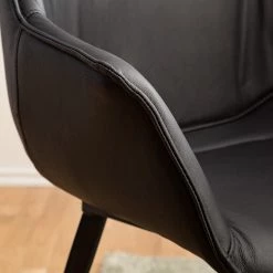 Studio Copenhagen Chaise de salle à manger Balimo - Cuir véritable / Métal - Noir -Chaises Soldes 2022 1000176738 200615 06104600004 DETAILS P000000001000176738