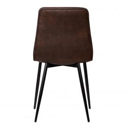 Ars manufacti Chaise capitonnée Tervo - microfibre / Acier - Microfibre Colby: Marron foncé vintage - Lot de 2 -Chaises Soldes 2022 1000176747 201013 13591400051 DETAILS P000000001000176747