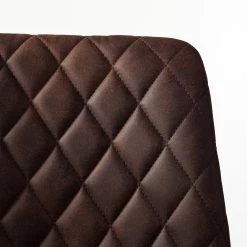 Ars manufacti Chaise capitonnée Tervo - microfibre / Acier - Microfibre Colby: Marron foncé vintage - Lot de 2 -Chaises Soldes 2022 1000176747 201013 13591500052 DETAILS P000000001000176747