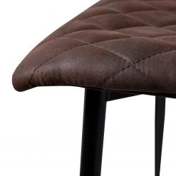 Ars manufacti Chaise capitonnée Tervo - microfibre / Acier - Microfibre Colby: Marron foncé vintage - Lot de 2 -Chaises Soldes 2022 1000176747 201013 13591700054 DETAILS P000000001000176747
