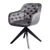 Jack & Alice Chaise Tibas - rotatif - Velours / Acier - Noir - Gris argenté -Chaises Soldes 2022 1000178303 190621 06541000001 IMAGE P000000001000178303