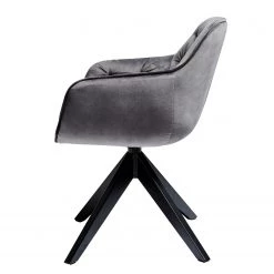 Jack & Alice Chaise Tibas - rotatif - Velours / Acier - Noir - Gris argenté -Chaises Soldes 2022 1000178303 190621 06541000003 GALLERYIMAGES P000000001000178303