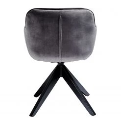 Jack & Alice Chaise Tibas - rotatif - Velours / Acier - Noir - Gris argenté -Chaises Soldes 2022 1000178303 190621 06541000004 GALLERYIMAGES P000000001000178303