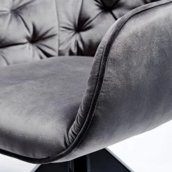 Jack & Alice Chaise Tibas - rotatif - Velours / Acier - Noir - Gris argenté -Chaises Soldes 2022 1000178303 190621 06541000005 GALLERYIMAGES P000000001000178303