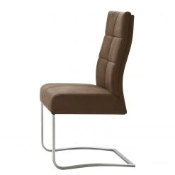Fredriks Chaises cantilever Bury II (lot de 2) - Imitation cuir / Acier inoxydable - Sable -Chaises Soldes 2022 1000178996 190725 10290600003 DETAILS P000000001000178996