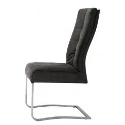 Fredriks Chaises cantilever Bury I (lot de 2) - Imitation cuir / Acier inoxydable - Noir -Chaises Soldes 2022 1000178998 190725 10290700010 DETAILS P000000001000178998