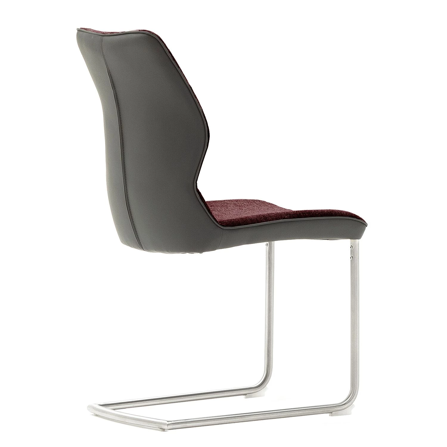 Fredriks Chaises cantilever Kiama (lot de 2) - Imitation cuir / Tissé à plat - Acier inoxydable - Bordeaux 6 Fredriks Chaises cantilever Kiama (lot de 2) - Imitation cuir / Tissé à plat - Acier inoxydable - Bordeaux – Image 4