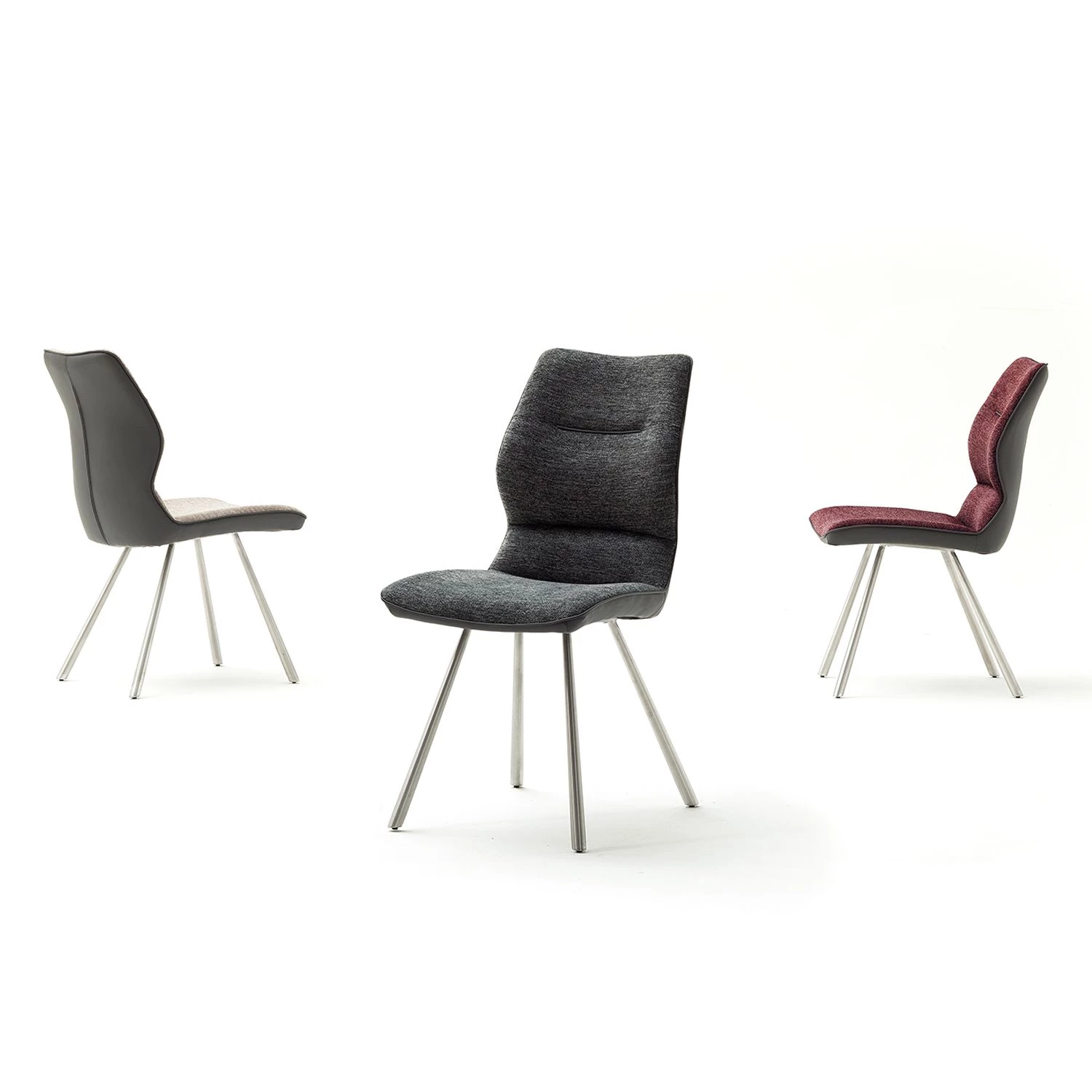 Fredriks Chaises Kiama (lot de 2) - Imitation cuir / Tissé à plat - Acier inoxydable - Anthracite 4 Fredriks Chaises Kiama (lot de 2) - Imitation cuir / Tissé à plat - Acier inoxydable - Anthracite – Image 2