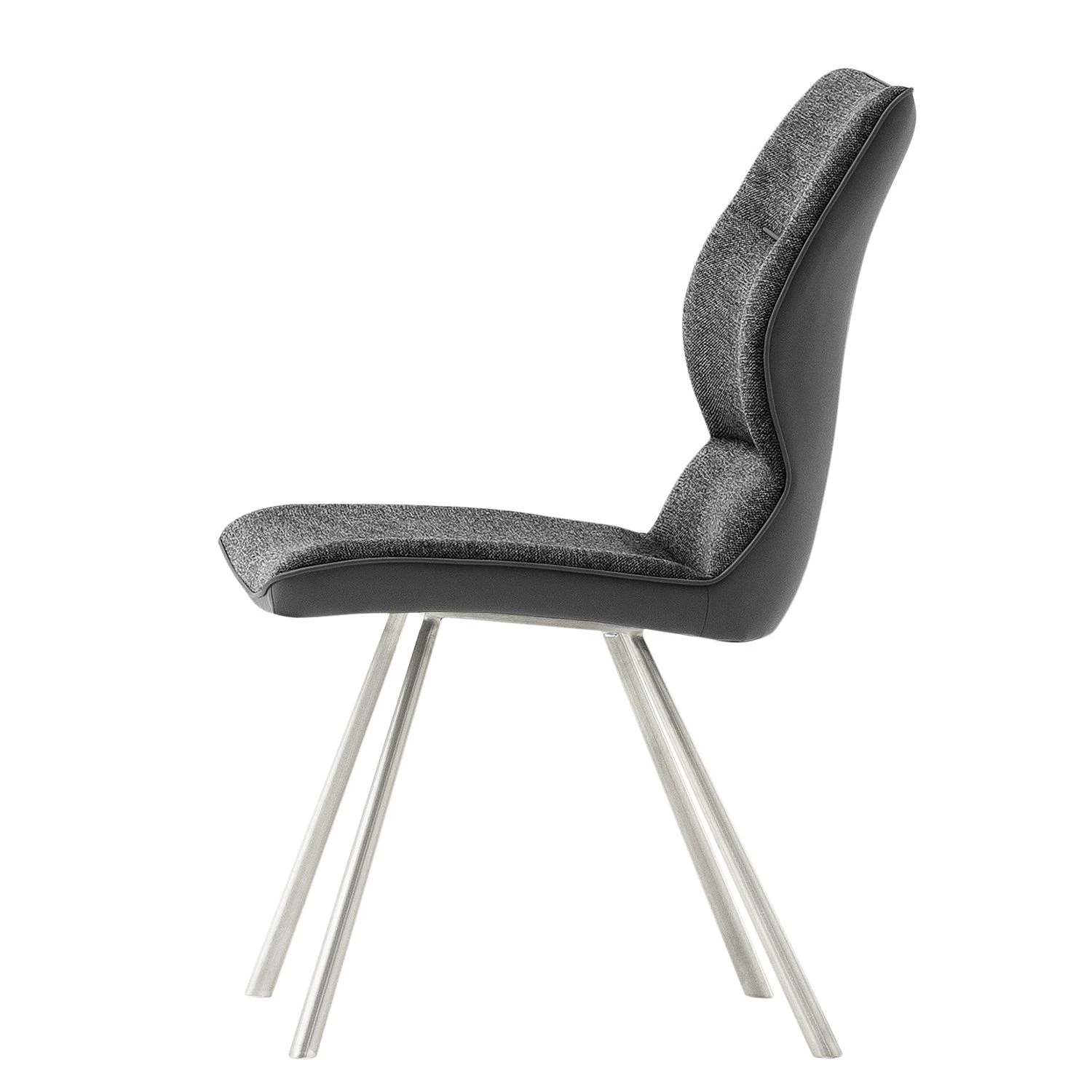 Fredriks Chaises Kiama (lot de 2) - Imitation cuir / Tissé à plat - Acier inoxydable - Anthracite 5 Fredriks Chaises Kiama (lot de 2) - Imitation cuir / Tissé à plat - Acier inoxydable - Anthracite – Image 3