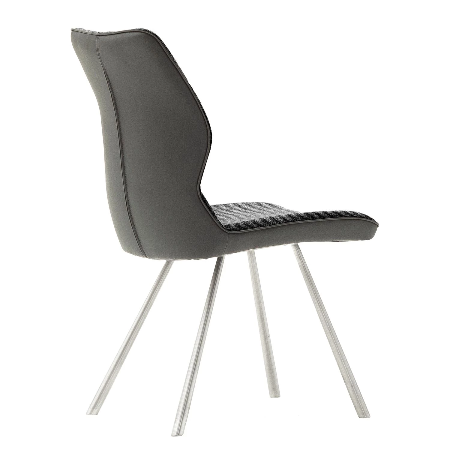 Fredriks Chaises Kiama (lot de 2) - Imitation cuir / Tissé à plat - Acier inoxydable - Anthracite 6 Fredriks Chaises Kiama (lot de 2) - Imitation cuir / Tissé à plat - Acier inoxydable - Anthracite – Image 4