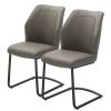 Fredriks Chaises cantilever Macapa (lot de 2) - Imitation cuir / Tissé à plat - Noir - Gris -Chaises Soldes 2022 1000179034 190725 10291800122 IMAGE P000000001000179034