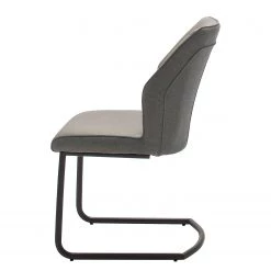 Fredriks Chaises cantilever Macapa (lot de 2) - Imitation cuir / Tissé à plat - Noir - Gris -Chaises Soldes 2022 1000179034 190725 10291900124 DETAILS P000000001000179034