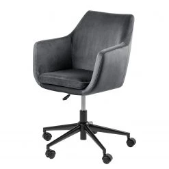 Mørteens Chaise pivotante Nicholas III - Velours/ Métal - Gris foncé