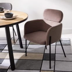 Mørteens Chaises à accoudoirs Menly - Tissu / Métal - Noir - Rose vieilli -Chaises Soldes 2022 1000179459 200122 12294600007 MOOD DETAILS P000000001000179459 mood