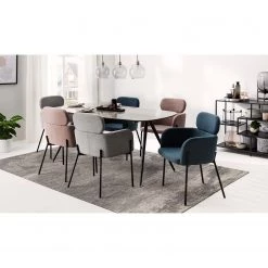 Mørteens Chaises à accoudoirs Menly - Tissu / Métal - Noir - Rose vieilli -Chaises Soldes 2022 1000179459 200122 12294600008 MOOD DETAILS P000000001000179459 mood