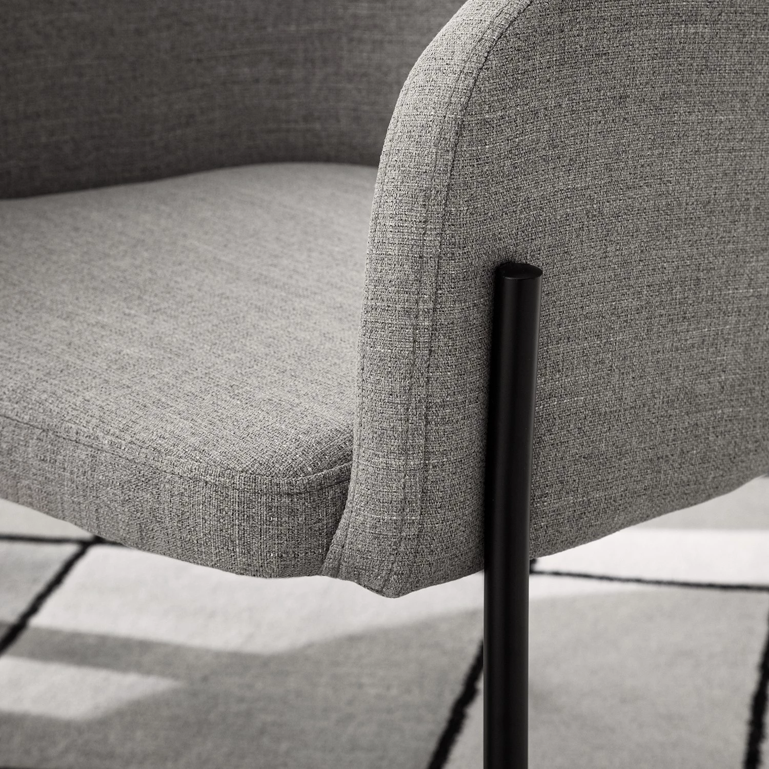 Mørteens Chaises à accoudoirs Menly - Tissu / Métal - Noir - Gris 14 Mørteens Chaises à accoudoirs Menly - Tissu / Métal - Noir - Gris – Image 12