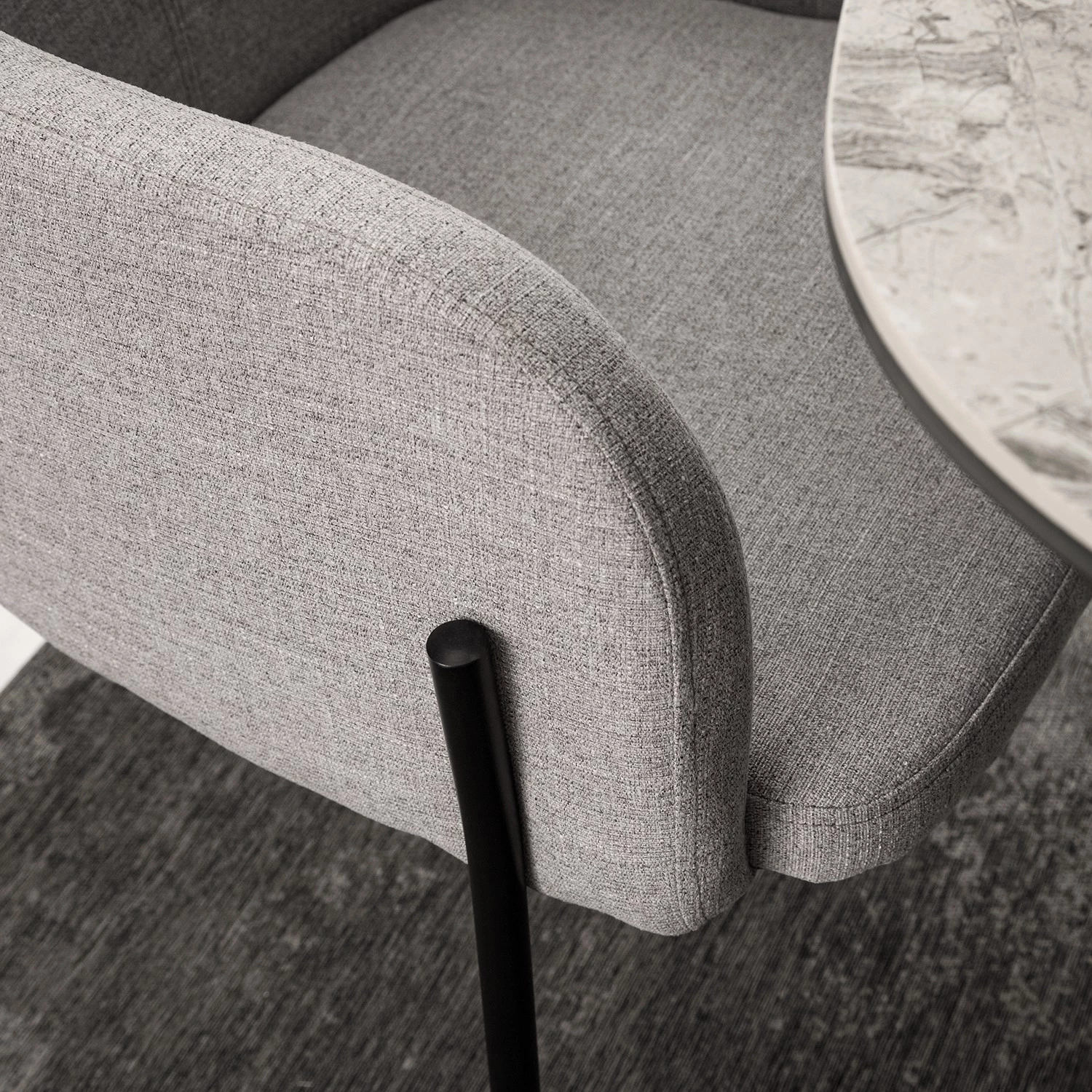 Mørteens Chaises à accoudoirs Menly - Tissu / Métal - Noir - Gris 16 Mørteens Chaises à accoudoirs Menly - Tissu / Métal - Noir - Gris – Image 14