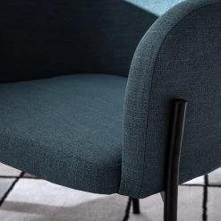 Mørteens Chaises à accoudoirs Menly - Tissu / Métal - Noir - Bleu Gris -Chaises Soldes 2022 1000179462 200122 12294700025 DETAILS P000000001000179462