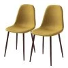 Mørteens Chaise capitonnée Iskmo VI - Tissu / Métal - Imitation noyer - Jaune moutarde - Lot de 2 -Chaises Soldes 2022 1000179471 200121 14403700063 IMAGE P000000001000179471