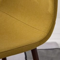 Mørteens Chaise capitonnée Iskmo VI - Tissu / Métal - Imitation noyer - Jaune moutarde - Lot de 2 -Chaises Soldes 2022 1000179471 200122 12294800046 DETAILS P000000001000179471