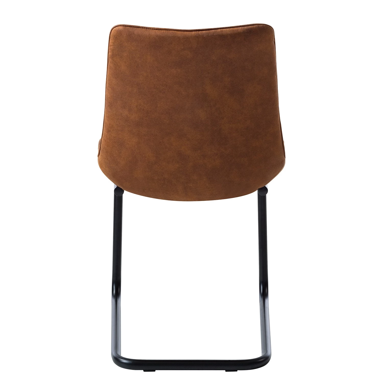 Fredriks Chaise cantilever Kemmel - Microfibre / Métal - Noir - Cognac - Lot de 2 8 Fredriks Chaise cantilever Kemmel - Microfibre / Métal - Noir - Cognac - Lot de 2 – Image 6