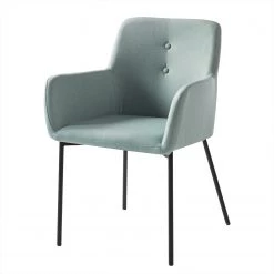 Mørteens Chaises à accoudoirs Mehle - Tissu / Métal - Noir - Vert menthe