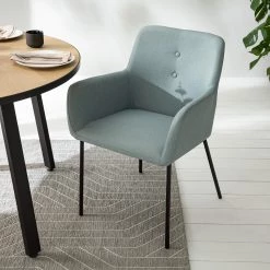 Mørteens Chaises à accoudoirs Mehle - Tissu / Métal - Noir - Vert menthe -Chaises Soldes 2022 1000179473 200310 11380600046 MOOD DETAILS P000000001000179473 mood