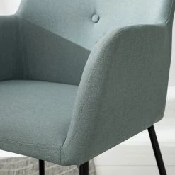 Mørteens Chaises à accoudoirs Mehle - Tissu / Métal - Noir - Vert menthe -Chaises Soldes 2022 1000179473 200310 11380700050 DETAILS P000000001000179473